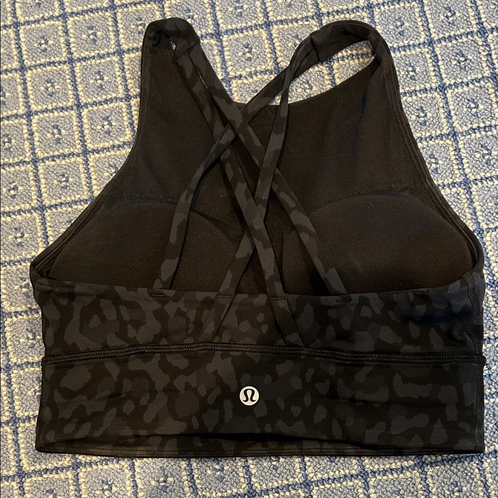 lululemon athletica Black Camouflage-Print Crisscross Sports Bra
